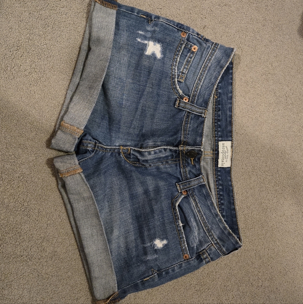 Vintage Y2K Aeropostale Low Rise Mini Jean Shorts